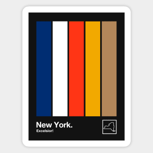 New York State Flag  // Original Minimalist Artwork Poster Design Magnet